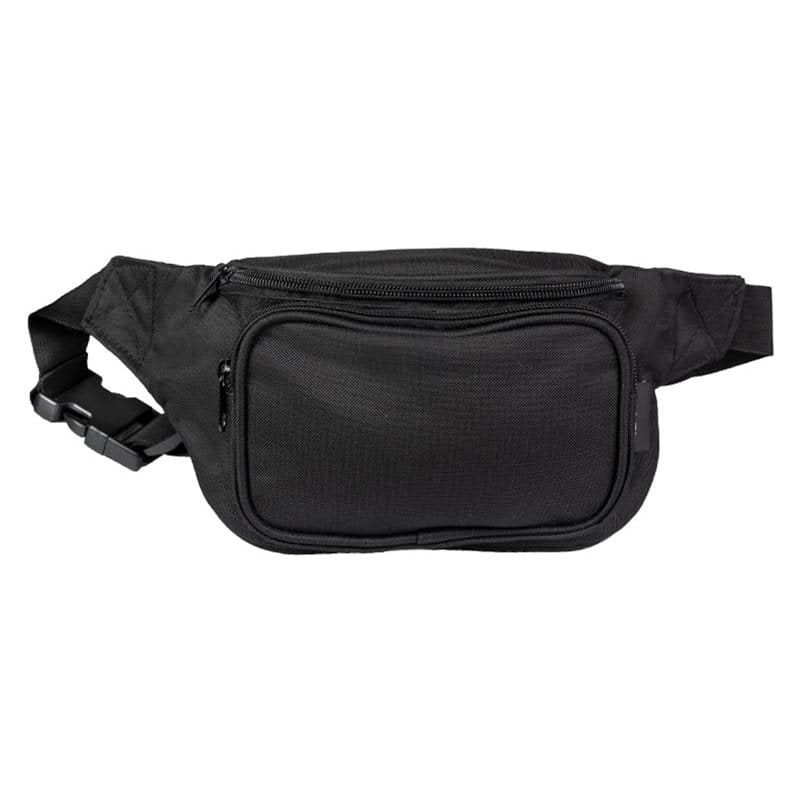 Riñonera FANNY PACK negra Mil-Tec con 3 compartimentos y correa lumbar ajustable