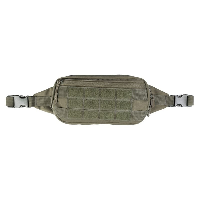 Riñonera VELCRO panel MOLLE verde con cremalleras y paneles velcro