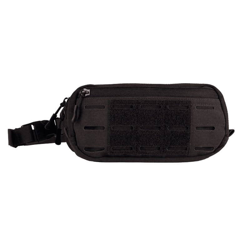 Riñonera verde con panel VELCRO y MOLLE LASER, vista frontal