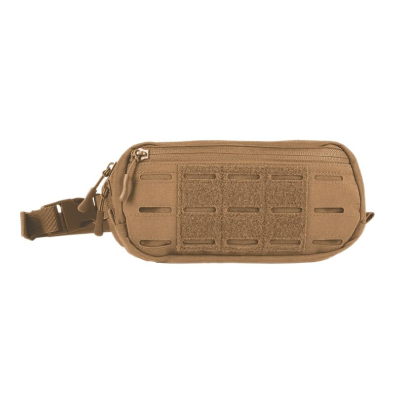 Riñonera verde con panel VELCRO y MOLLE LASER, vista frontal