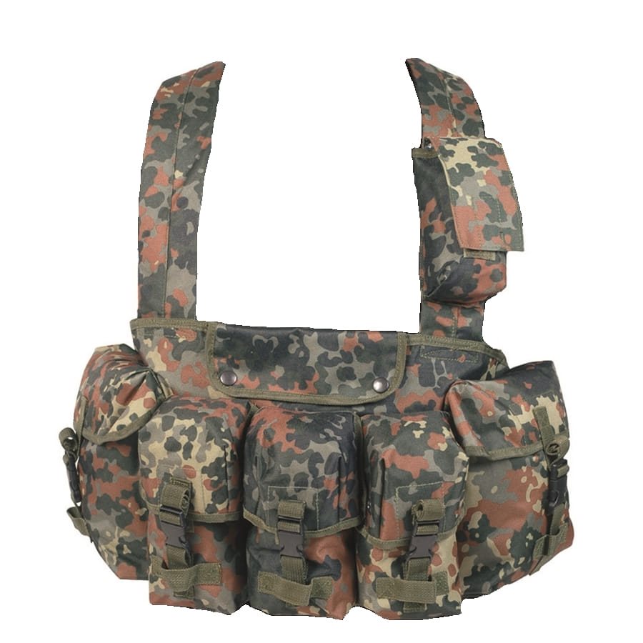 Chaleco táctico Chest Rig 6 bolsillos Flecktarn