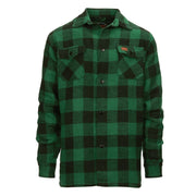 Camisa de franela estilo leñador negra y verde, cuadros clásicos, 100% algodón