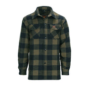 Camisa de franela estilo leñador negro-oliva, estampado a cuadros, 100% algodon