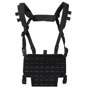 Chaleco táctico ligero Chest Rig negro con panel para láser