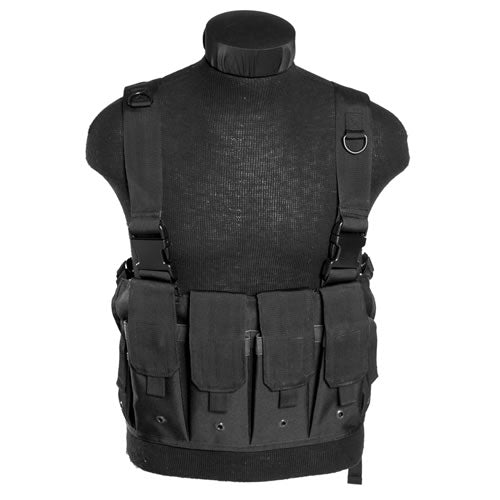 Imagen de Chest Rig táctico MAG en verde, cuatro fundas para fusiles y dos para pistolas, 520 g, 100% poliéster
