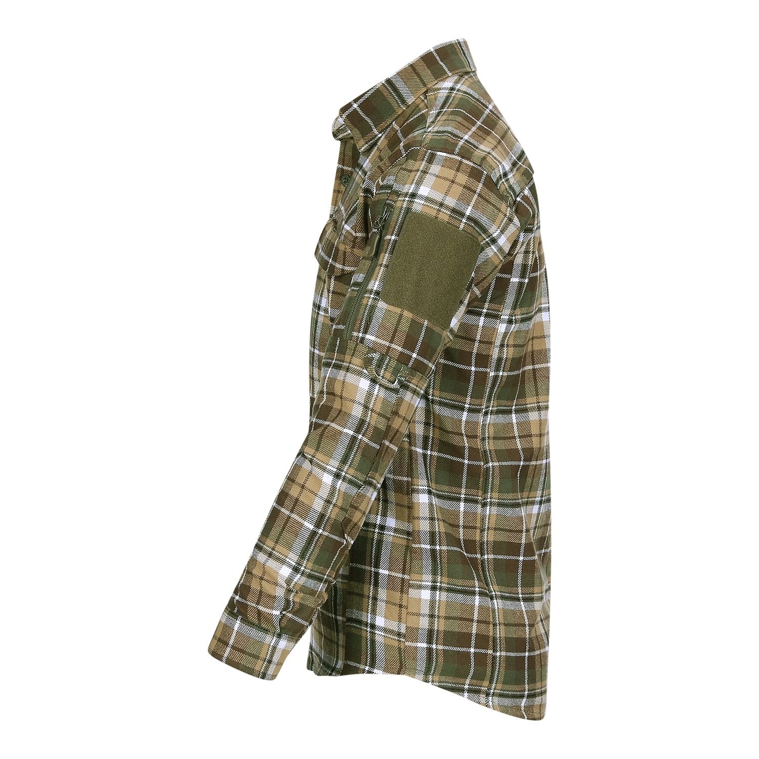 Camisa de franela CONTRACTOR TF2215, 6 bolsillos y paneles de velcro