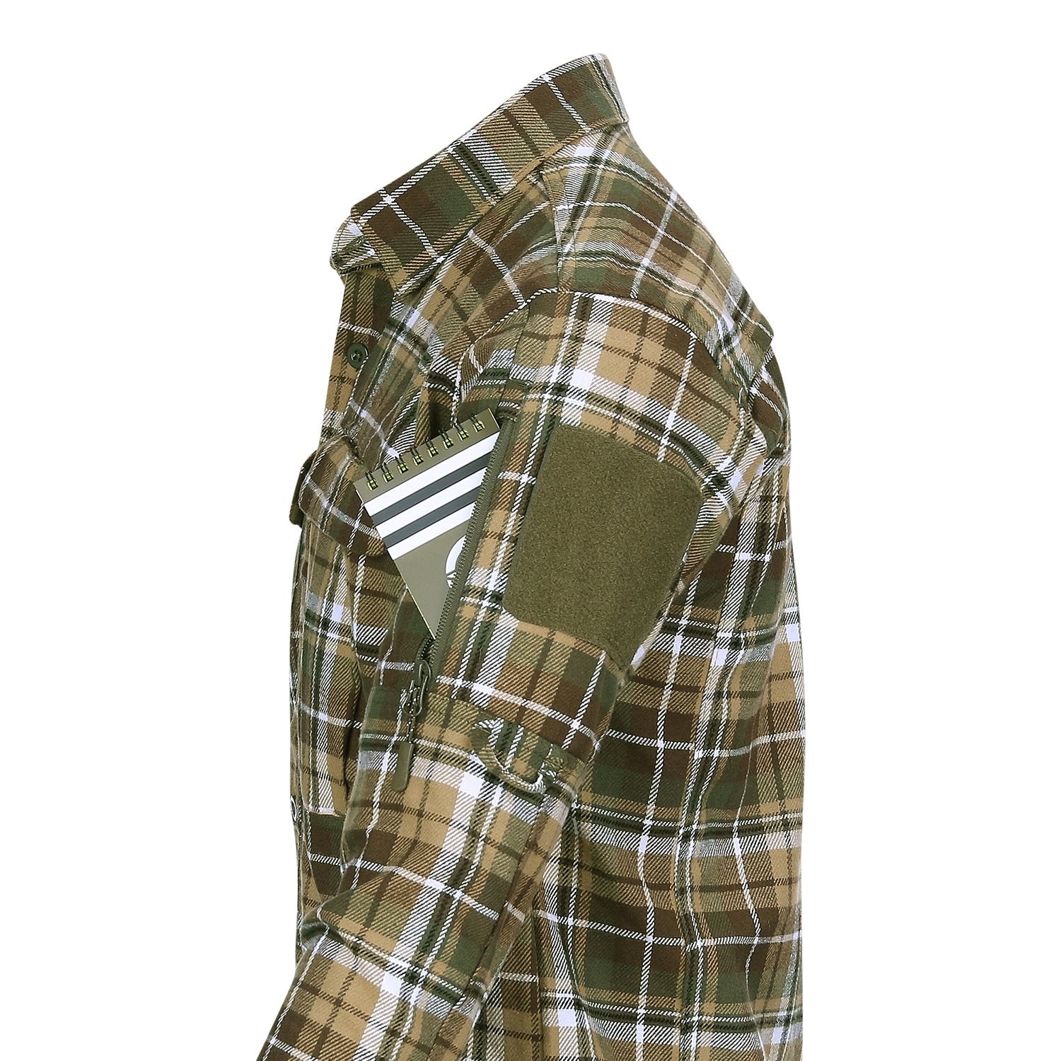 Camisa de franela CONTRACTOR TF2215, 6 bolsillos y paneles de velcro