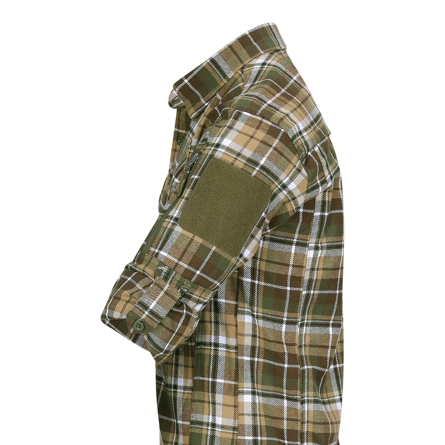Camisa de franela CONTRACTOR TF2215, 6 bolsillos y paneles de velcro