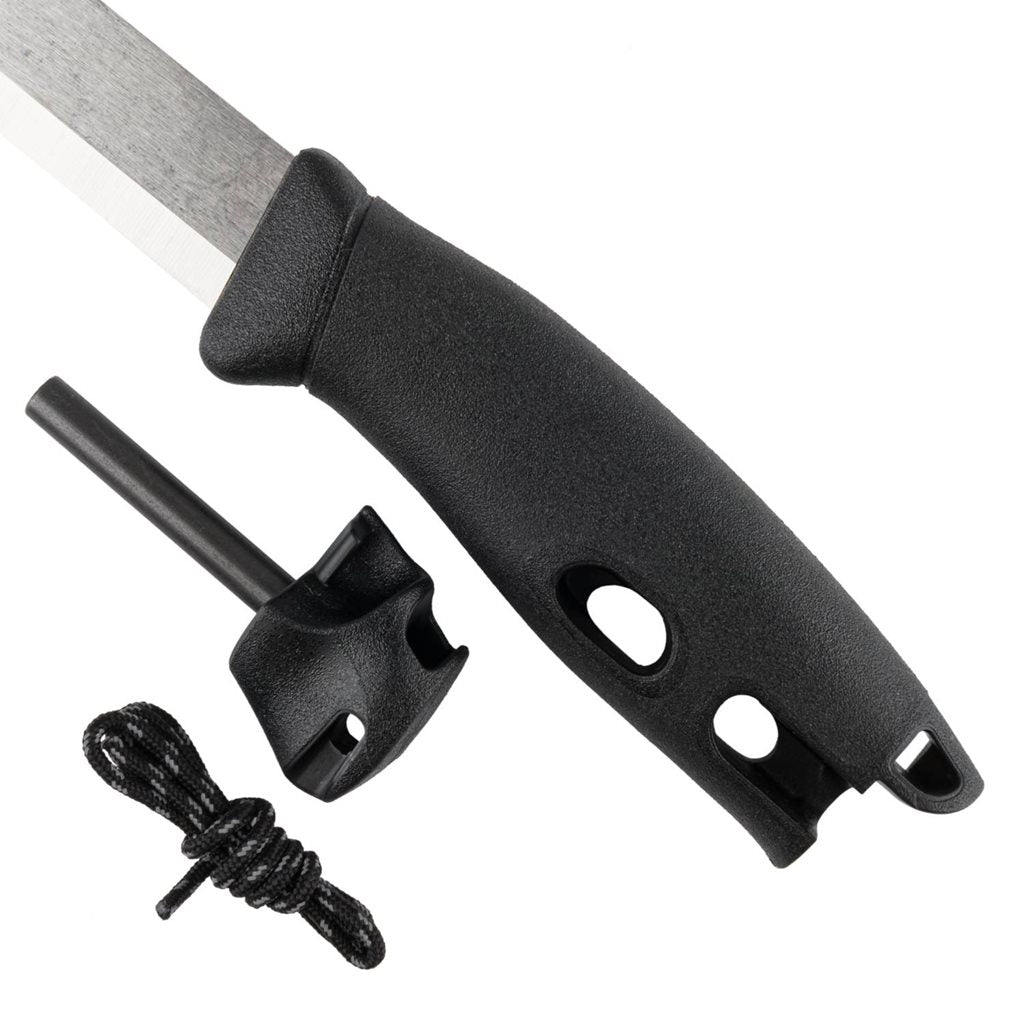 Cuchillo COMPANION SPARK negro de MORA con funda de plástico para cinturón