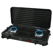 Hornillo de gas doble TRAVELER FAMILY con tapa