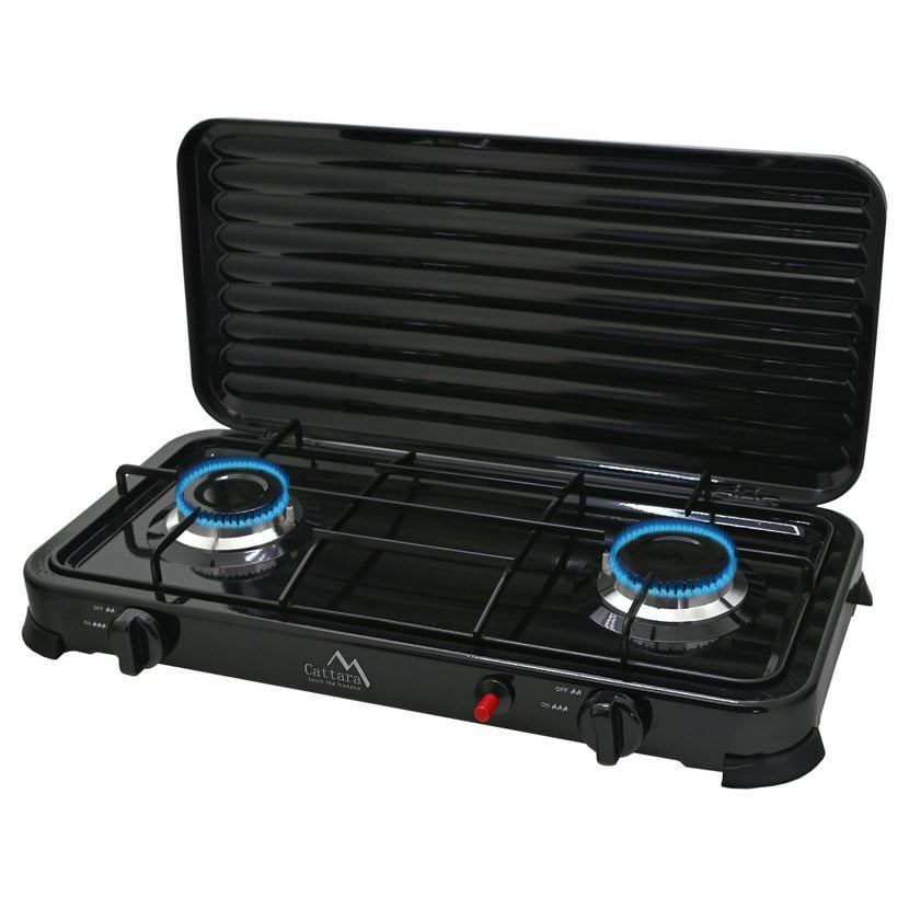 Hornillo de gas doble TRAVELER FAMILY con tapa