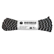 Cuerda paracord negra de nylon 4 mm 30 m con hilos reflectantes