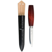 Navaja MORA CLASSIC No.1 roja con hoja de acero al carbono y mango de abedul lacado
