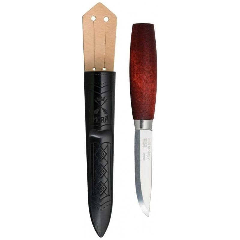 Navaja MORA CLASSIC No.1 roja con hoja de acero al carbono y mango de abedul lacado