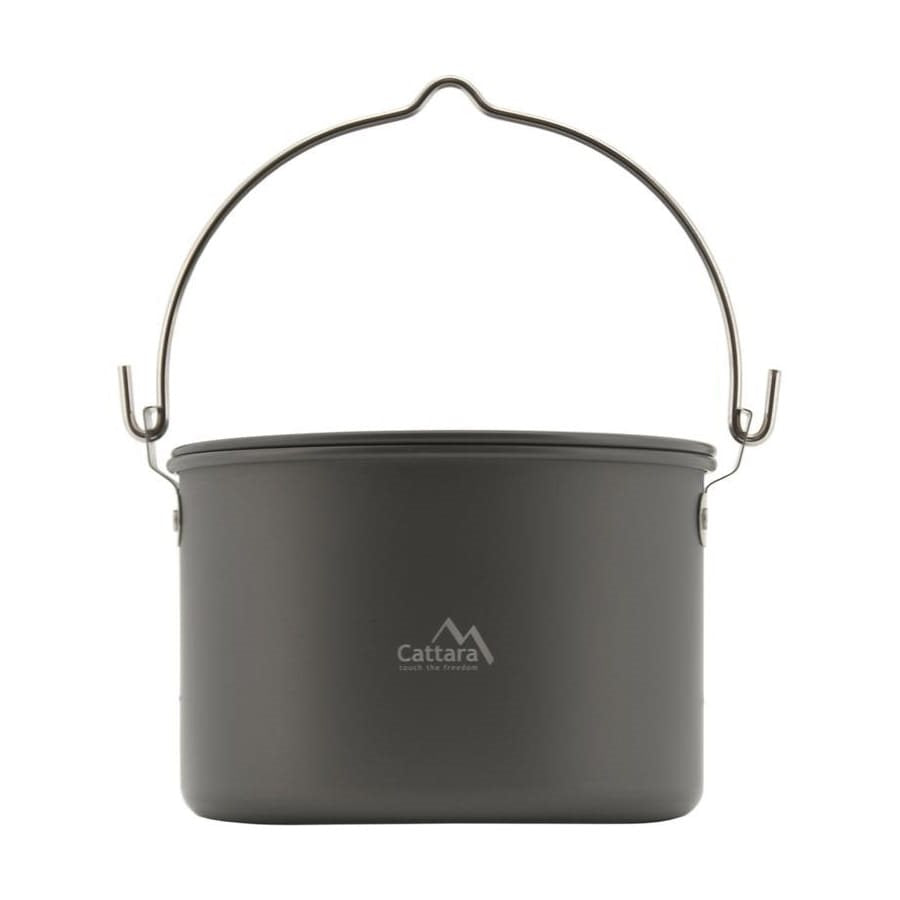 Cazo de aluminio anodizado FIELD 4 L con tapa, color gris
