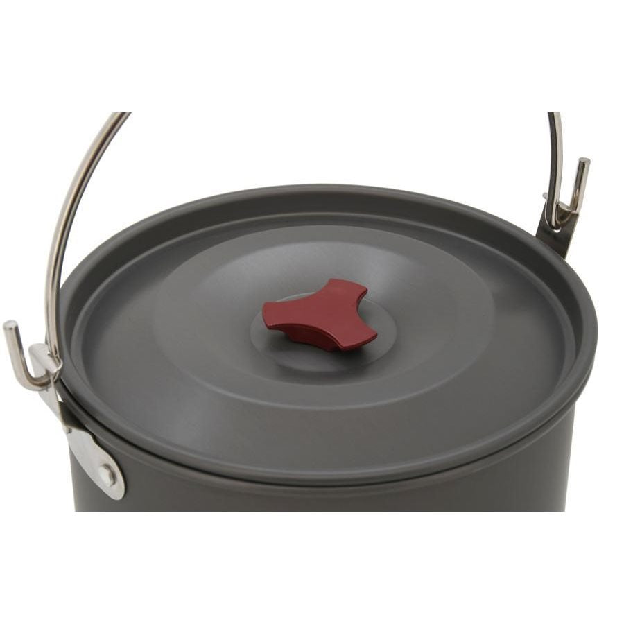 Cazo de aluminio anodizado FIELD 4 L con tapa, color gris