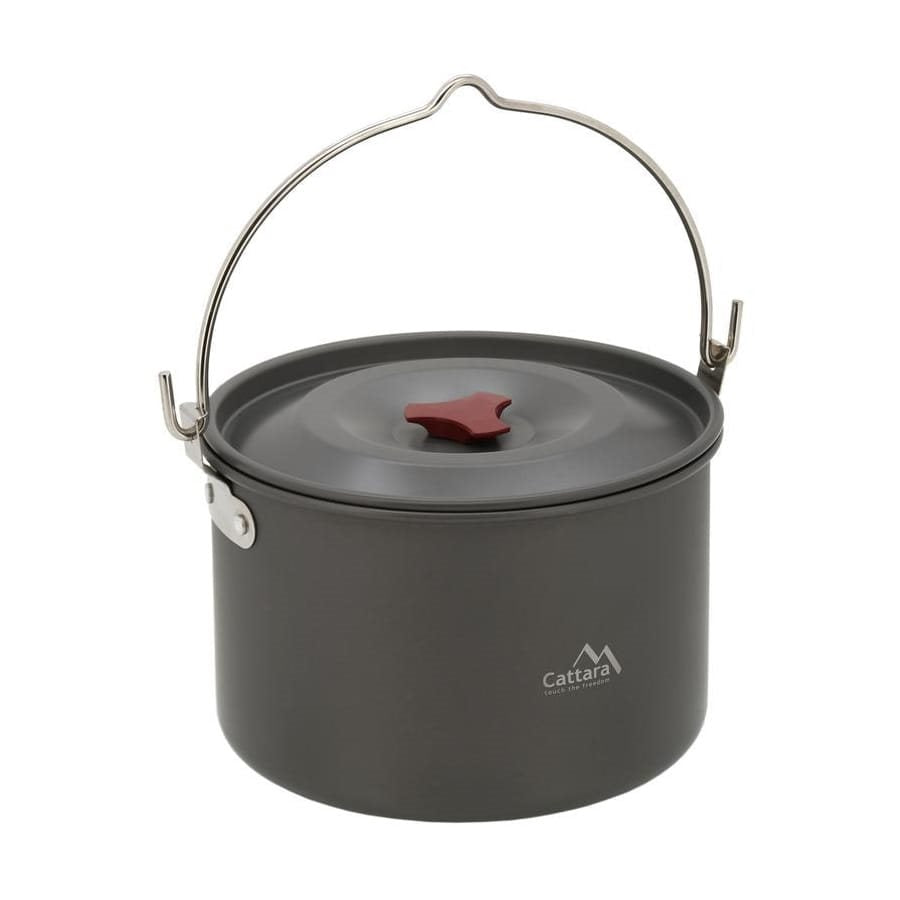 Cazo de aluminio anodizado FIELD 4 L con tapa, color gris