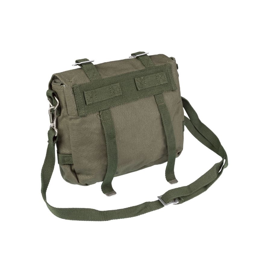 Bolsa bandolera BW verde de algodón con 3 compartimentos