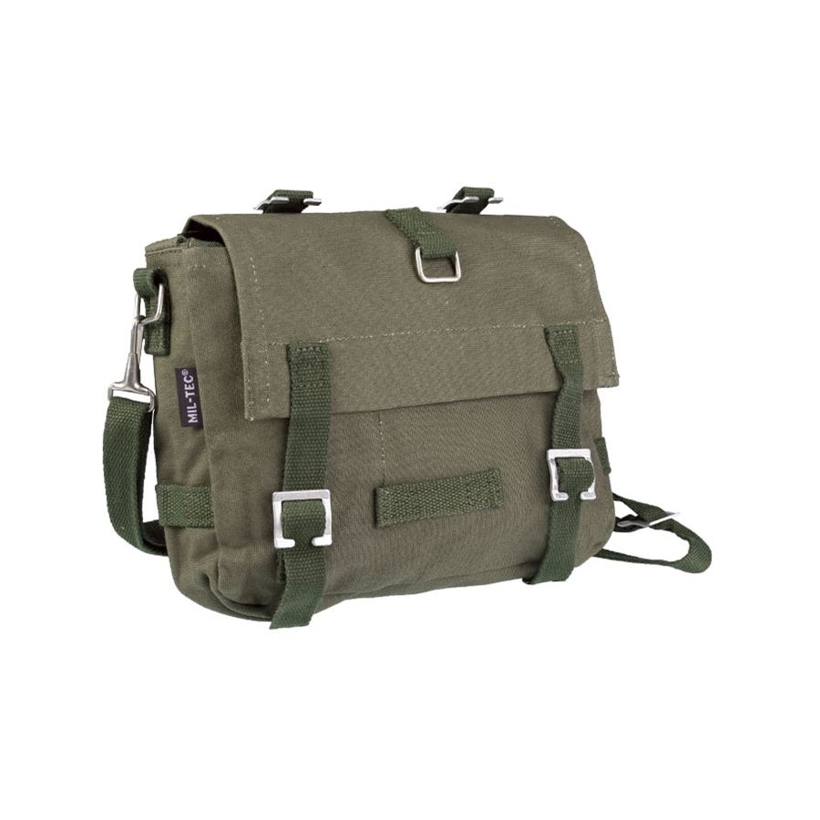 Bolsa bandolera BW verde de algodón con 3 compartimentos