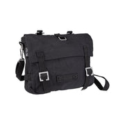 Bolsa bandolera BW negra 23x30x8 cm, 3 compartimentos, 100% algodon
