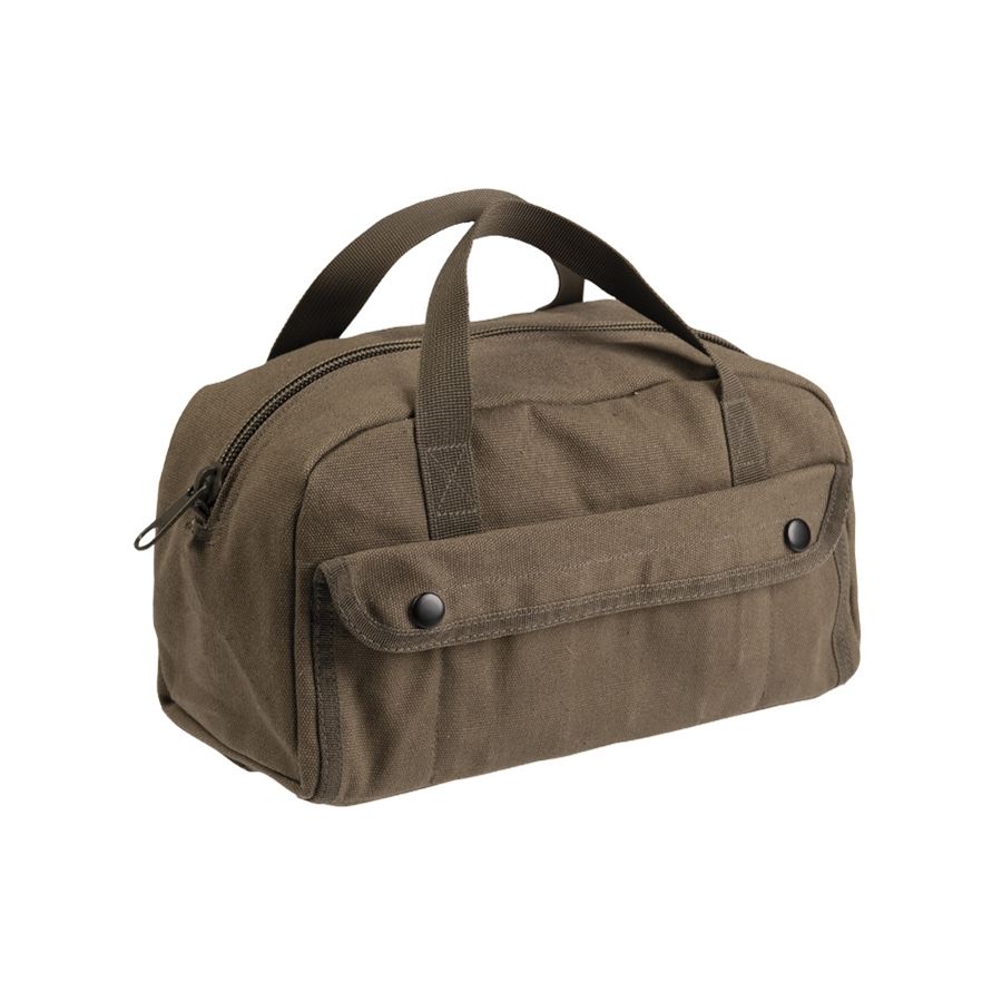 Taška MECHANIC verde — bolsa de lona pequeña para lo esencial