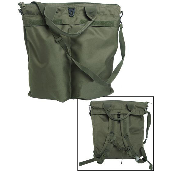 Bolsa US para casco con correas, color verde