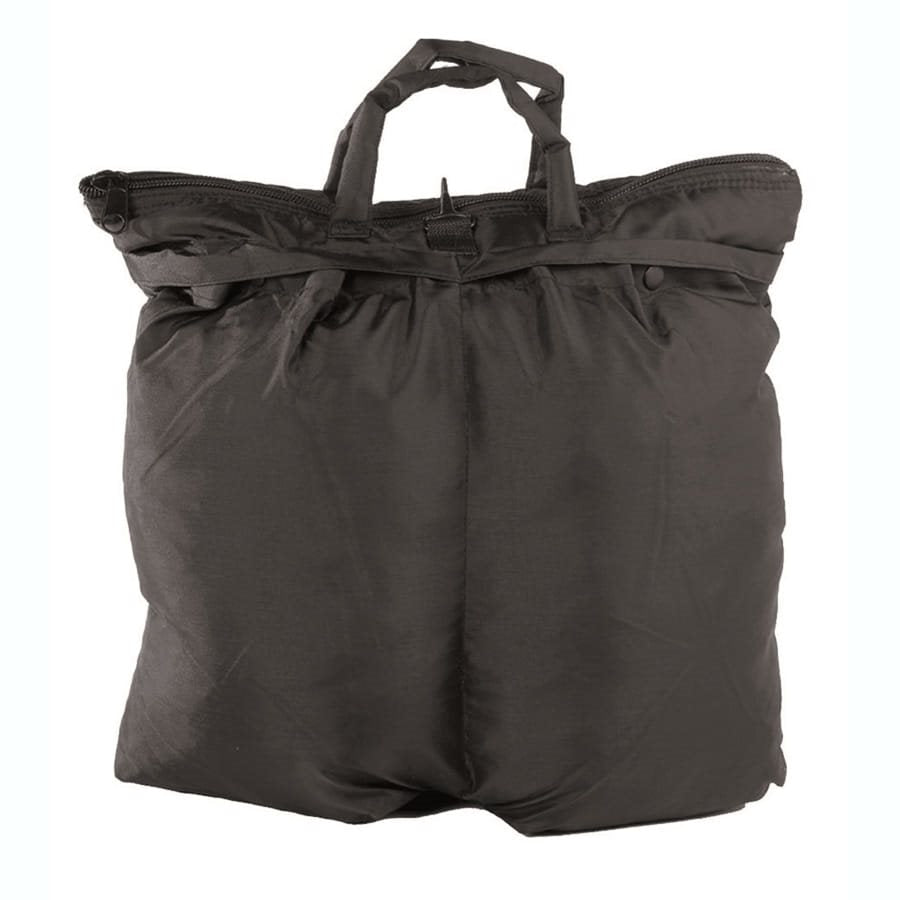 Bolsa US para casco verde de nylon con asa y bolsillos laterales
