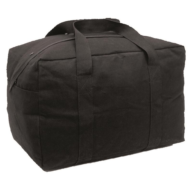 Bolsa PILOT de algodón grande en verde, modelo BW, cierre con cremallera y solapa