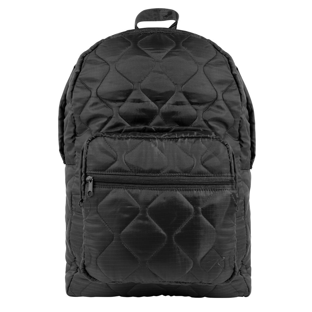 Mochila Woobie negra compacta vista frontal