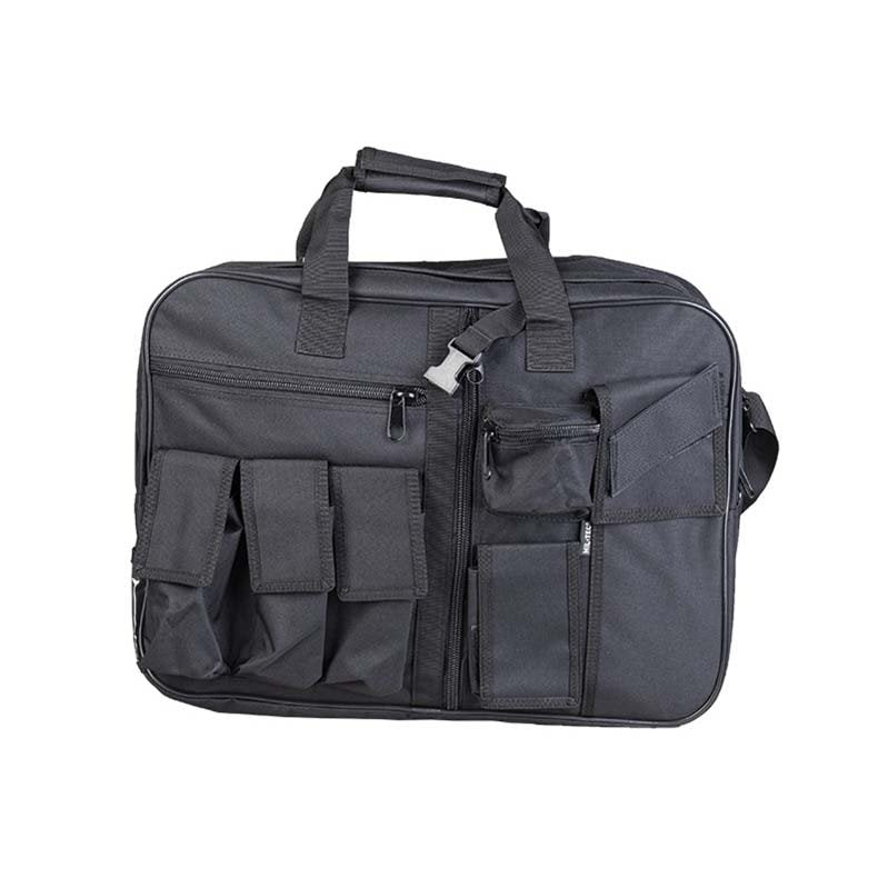 Bolsa CARGO Mil-Tec negra, repelente al agua, bandolera o mochila con cremallera y bolsillos