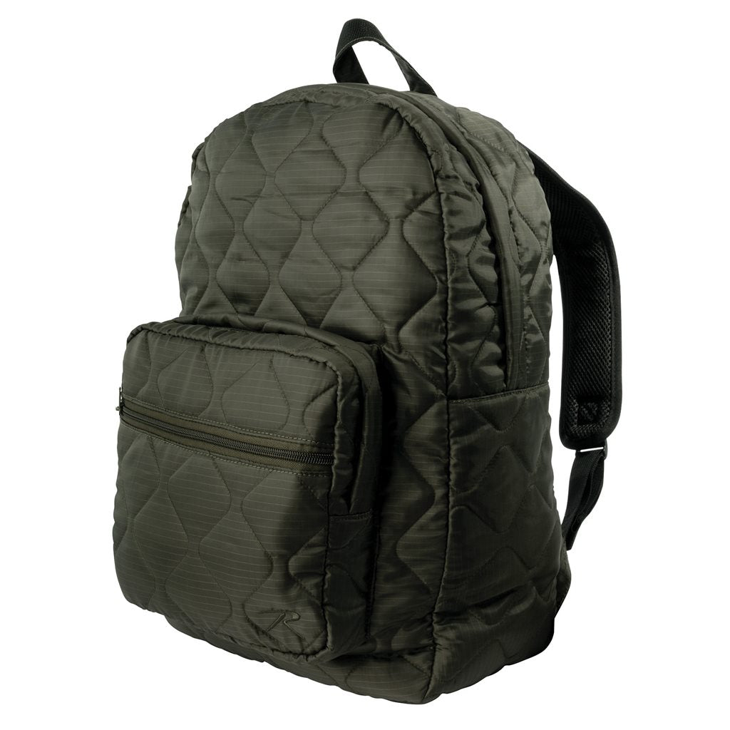 Mochila Woobie verde hecha en poliéster 210T con acabado rip-stop