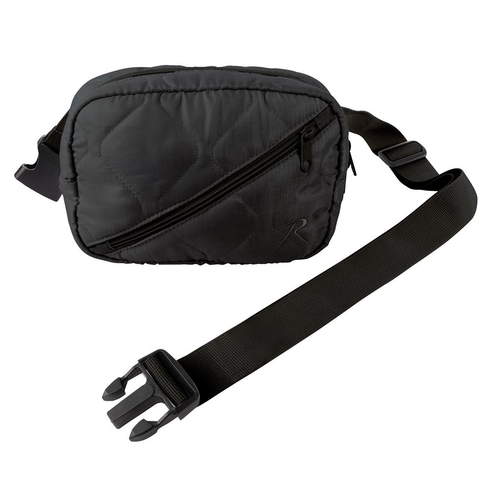Bolso bandolera Woobie Crossbody negro, estilo acolchado con ligero relleno
