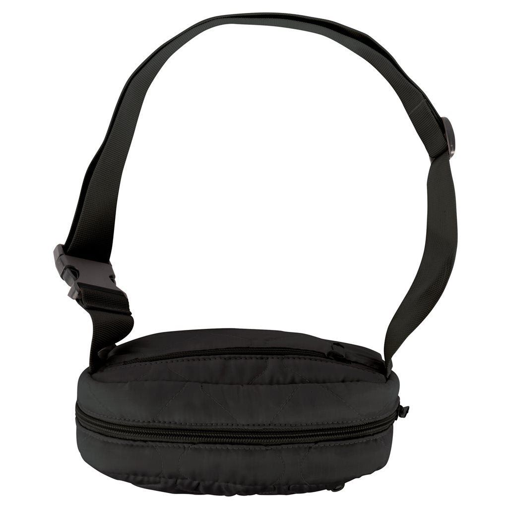 Bolso bandolera Woobie Crossbody negro, estilo acolchado con ligero relleno