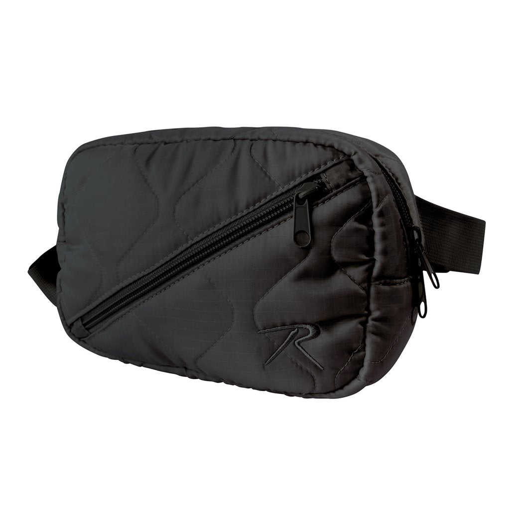 Bolso bandolera Woobie Crossbody negro, estilo acolchado con ligero relleno