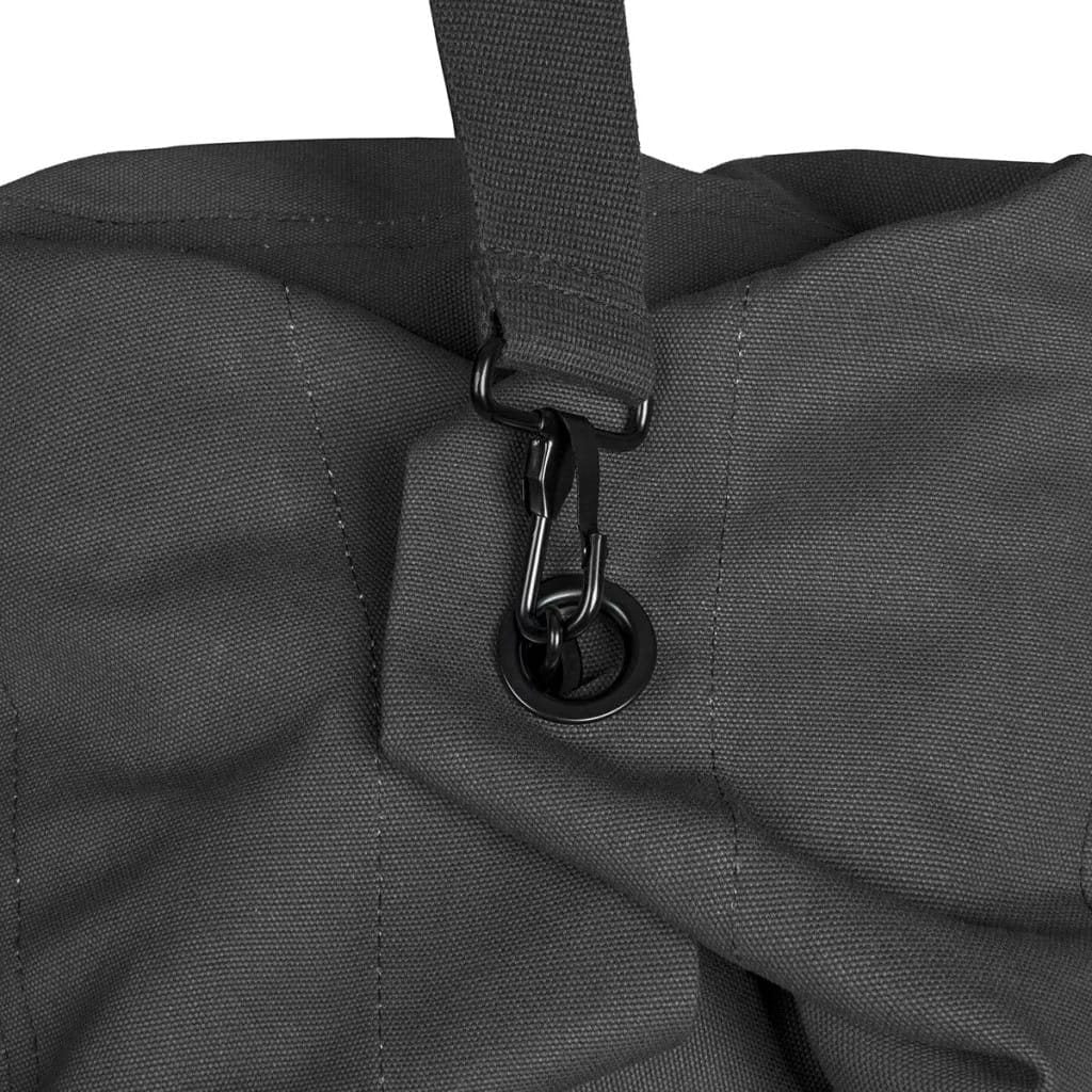 Bolsa marinera estilo US en algodón 100% negro, 105 x 60 cm, asa y correa para hombro