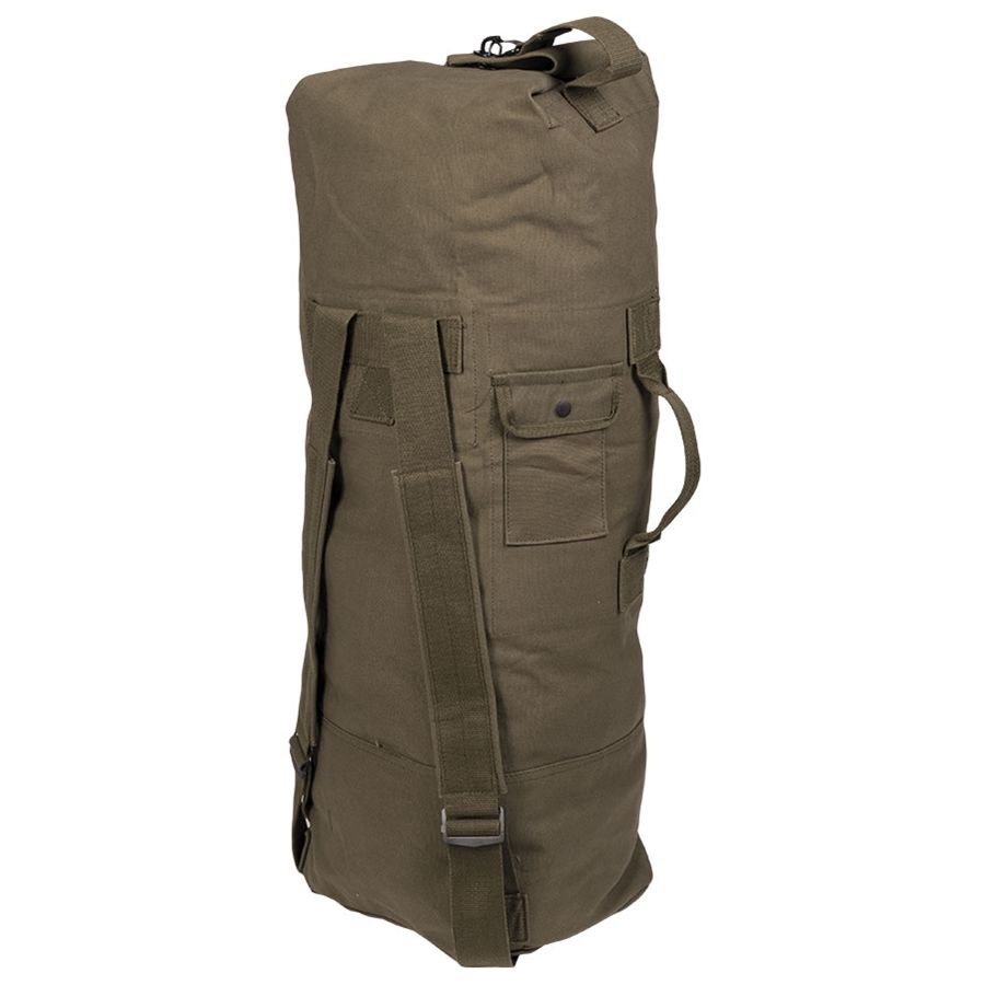 Bolsa marinera US verde con dos correas, aprox. 100 x 50 cm, 100% algodón