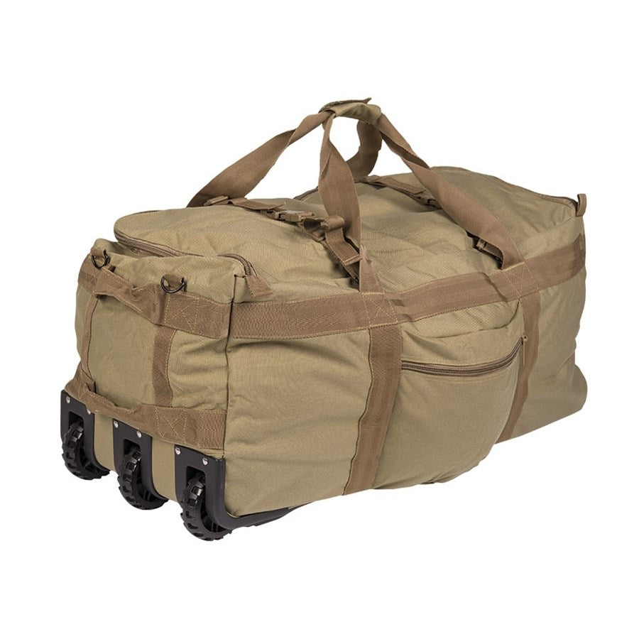 Bolsa de viaje grande verde con ruedas y opción mochila