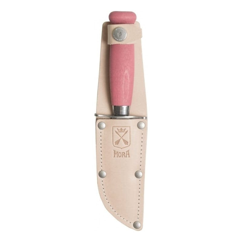 Cuchillo SCOUT 39 rojo con funda de cuero, mango de abedul y hoja de acero 12C27
