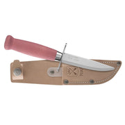 Cuchillo infantil SCOUT 39 SAFE rojo con funda de cuero remachada