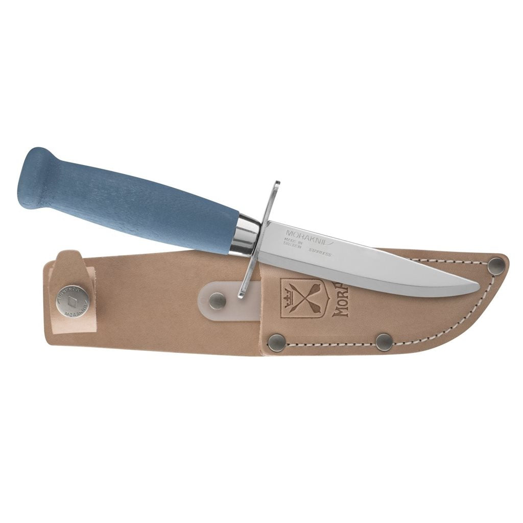 Cuchillo infantil SCOUT 39 SAFE rojo con funda de cuero remachada