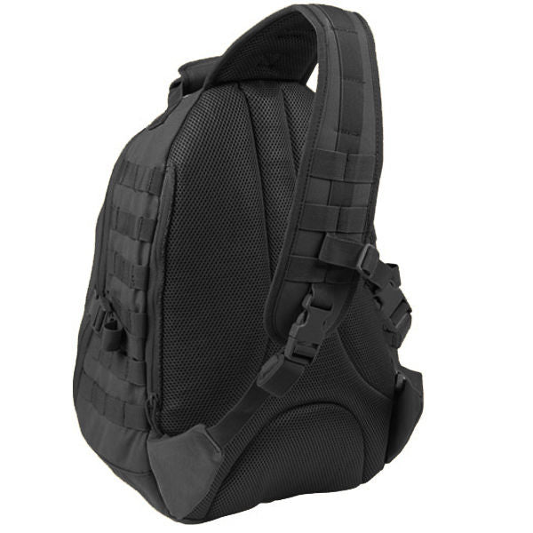 Mochila táctica MOLLE Sling negra, vista del producto
