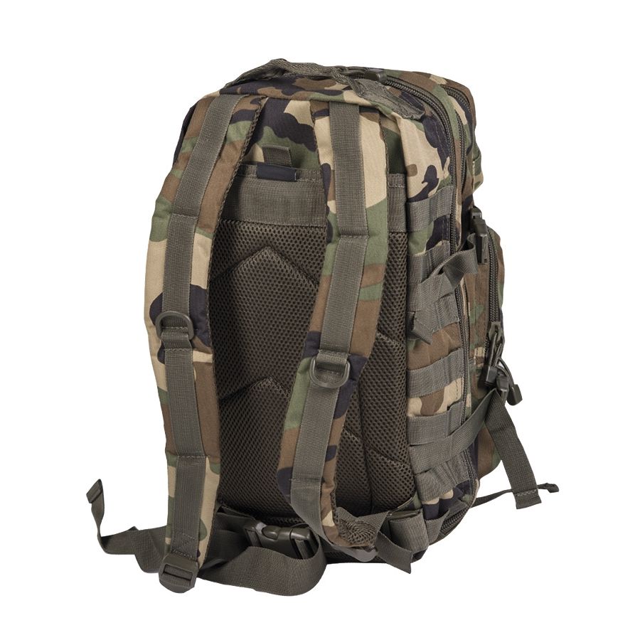 Mochila ASSAULT I pequeña 20 l en color oliva con sistema MOLLE, vista frontal