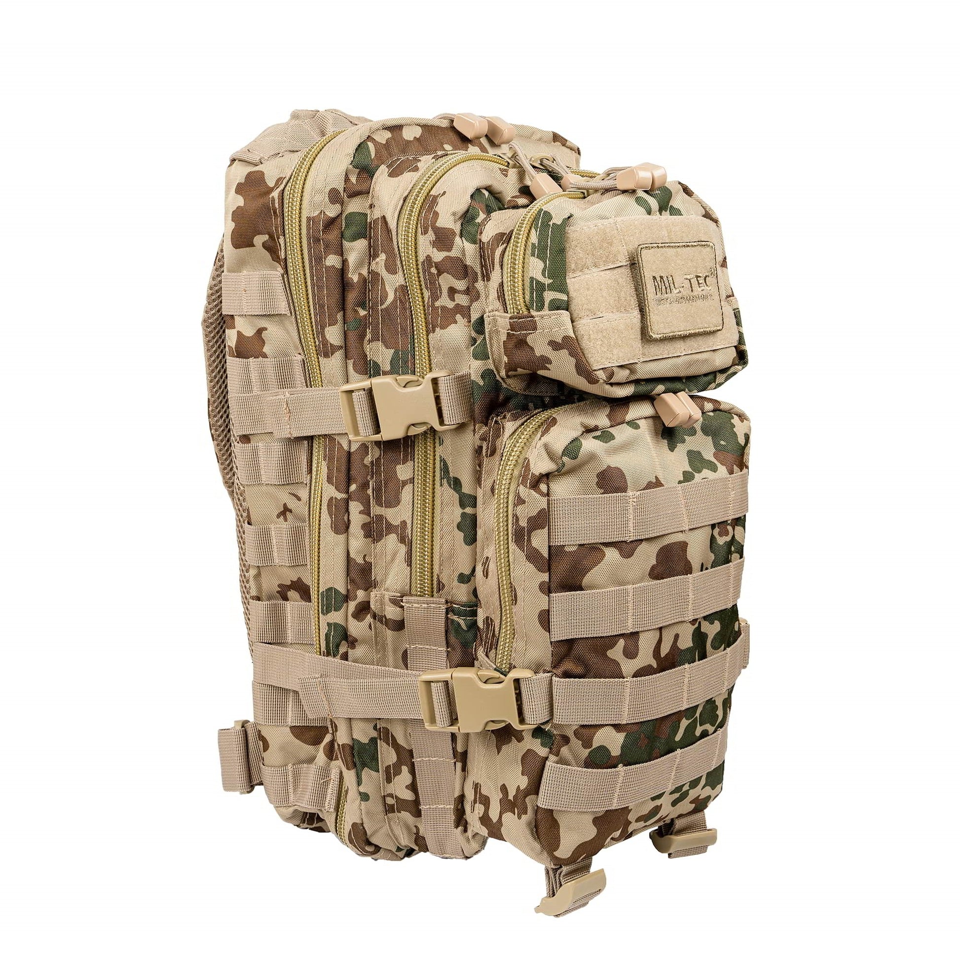 Mochila ASSAULT I pequeña 20 l en color oliva con sistema MOLLE, vista frontal