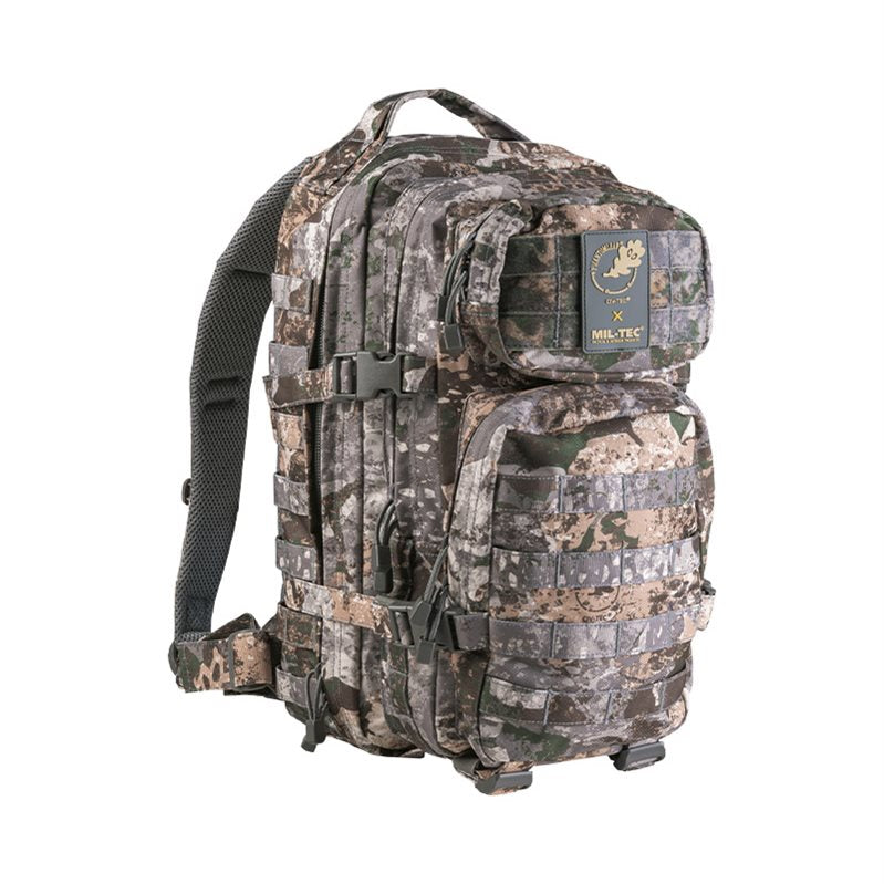 Mochila ASSAULT I pequeña 20 l en color oliva con sistema MOLLE, vista frontal
