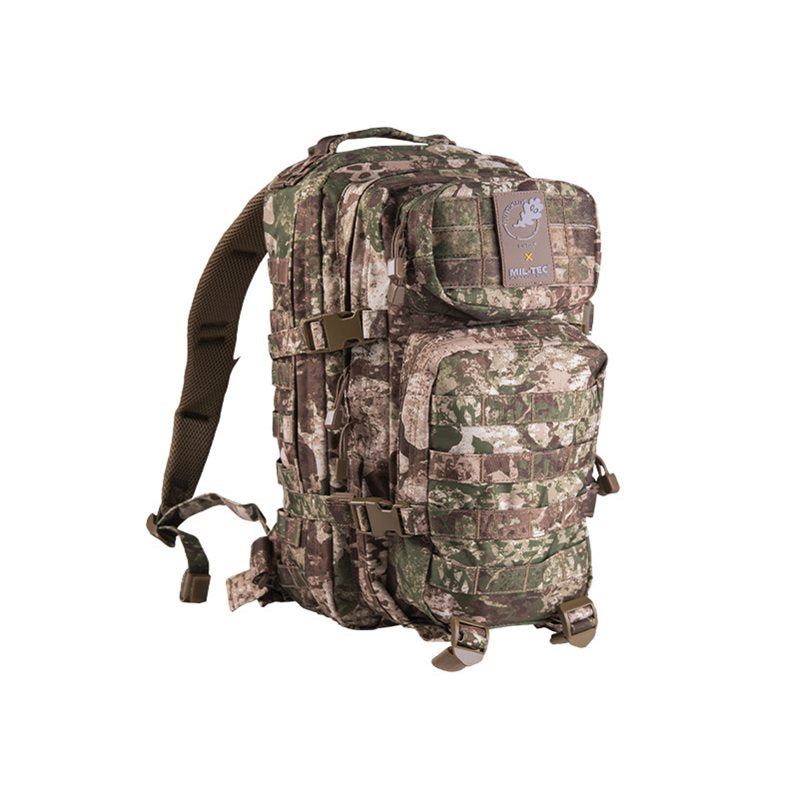 Mochila ASSAULT I pequeña 20 l en color oliva con sistema MOLLE, vista frontal