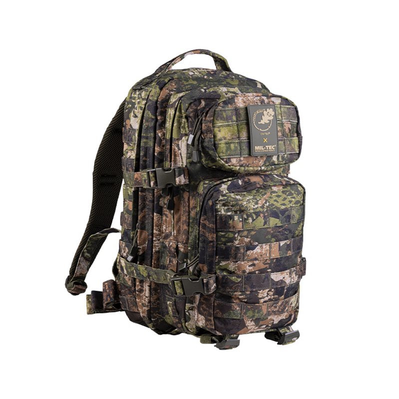 Mochila ASSAULT I pequeña 20 l en color oliva con sistema MOLLE, vista frontal
