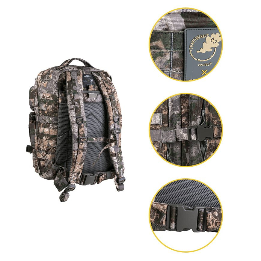 Mochila ASSAULT II en camuflaje CCE TARN, vista general