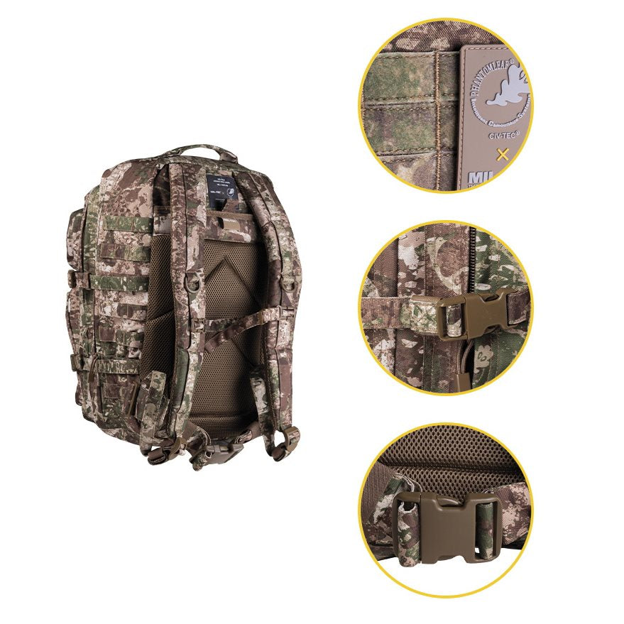Mochila ASSAULT II en camuflaje CCE TARN, vista general