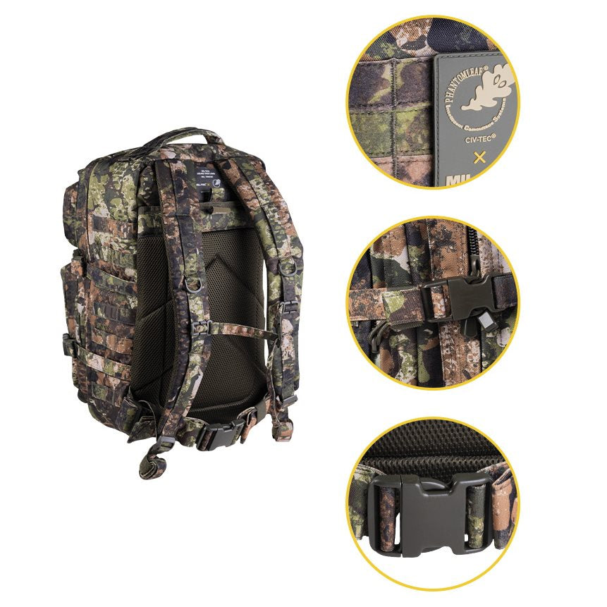 Mochila ASSAULT II en camuflaje CCE TARN, vista general