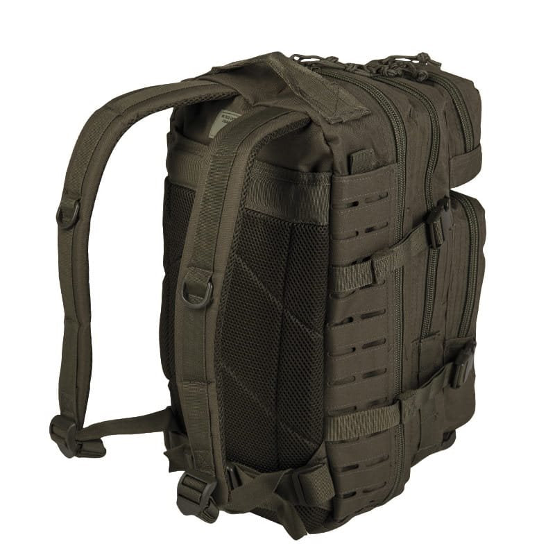 Mochila táctica ASSAULT I Laser Cut verde de aprox. 20 L con sistema MOLLE y bolsillos exteriores